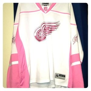 pink red wings jersey